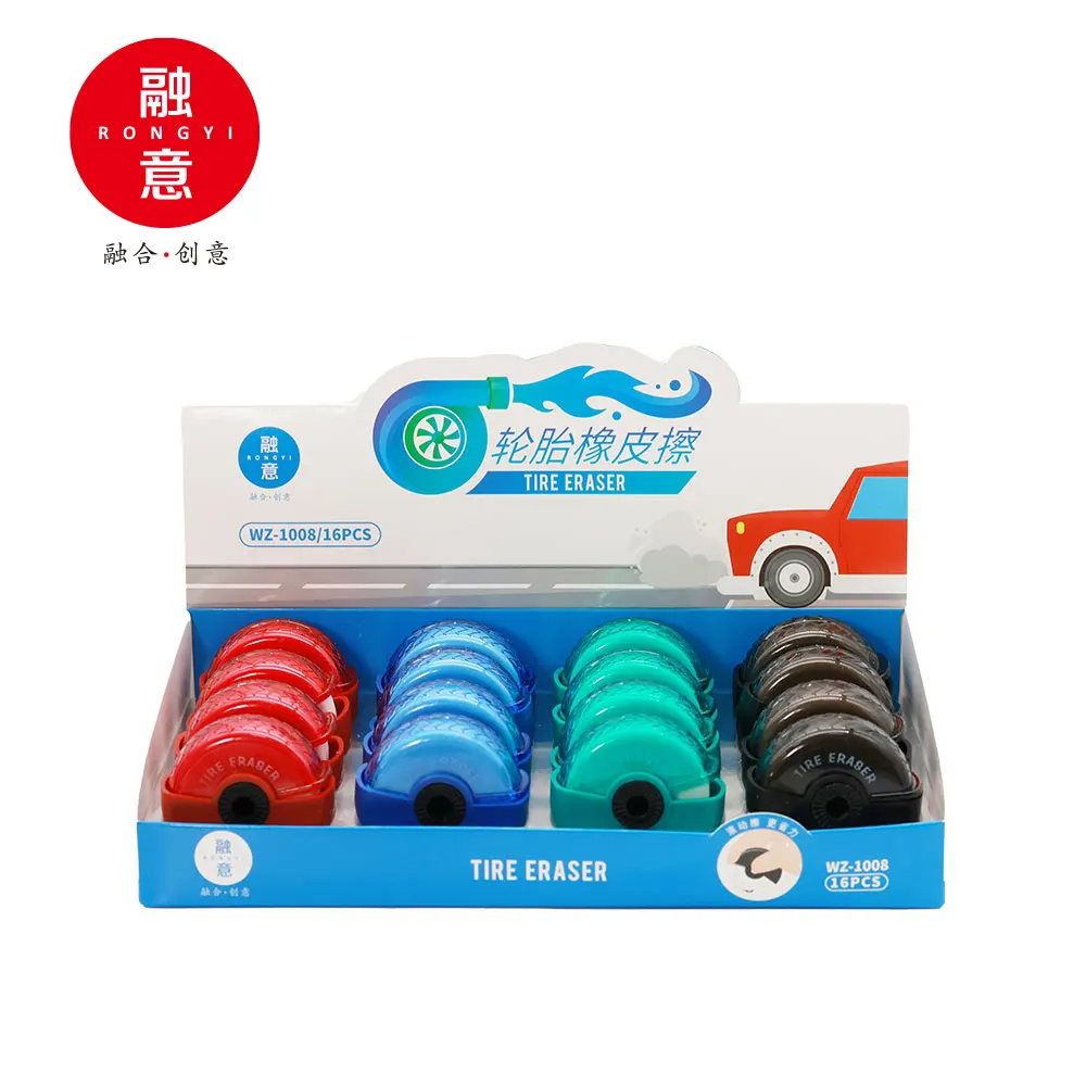 2024 New tire Roller Eraser Color wheel eraser factory customized student fun Office eraser stationery promotion