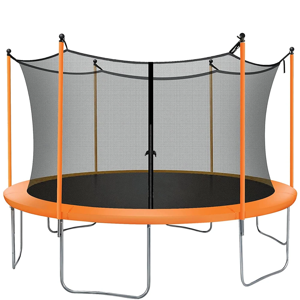 12Ft/14FT Medium Trampoline for Kids with Enclosure Net PVC Spring Cover Padding Outdoor Recreational Trampolines