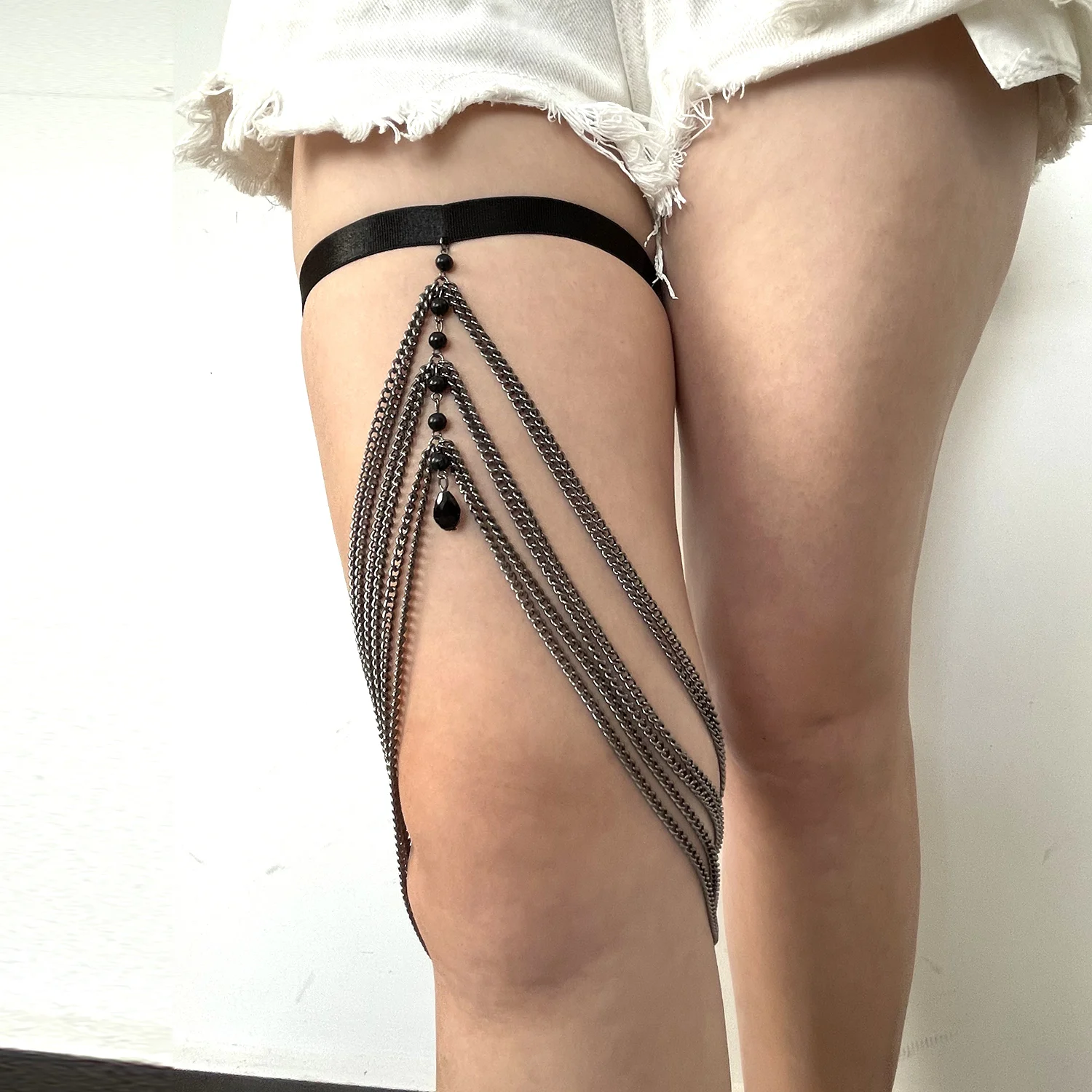 2024 Summer Acrylic bead layers women gold plated Body Thigh chain gifts for women fashion jewelry body chain