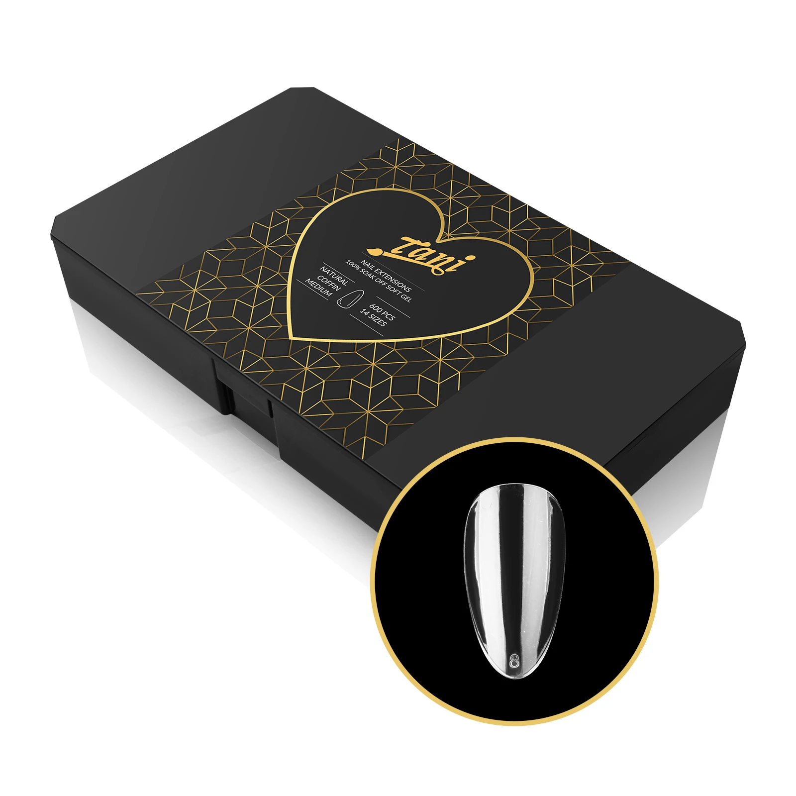 Custom Cheap Wholesale Price Tips Nail Natural Almond Nail Tip 120 PCS Box Soft Gel Nail Tip