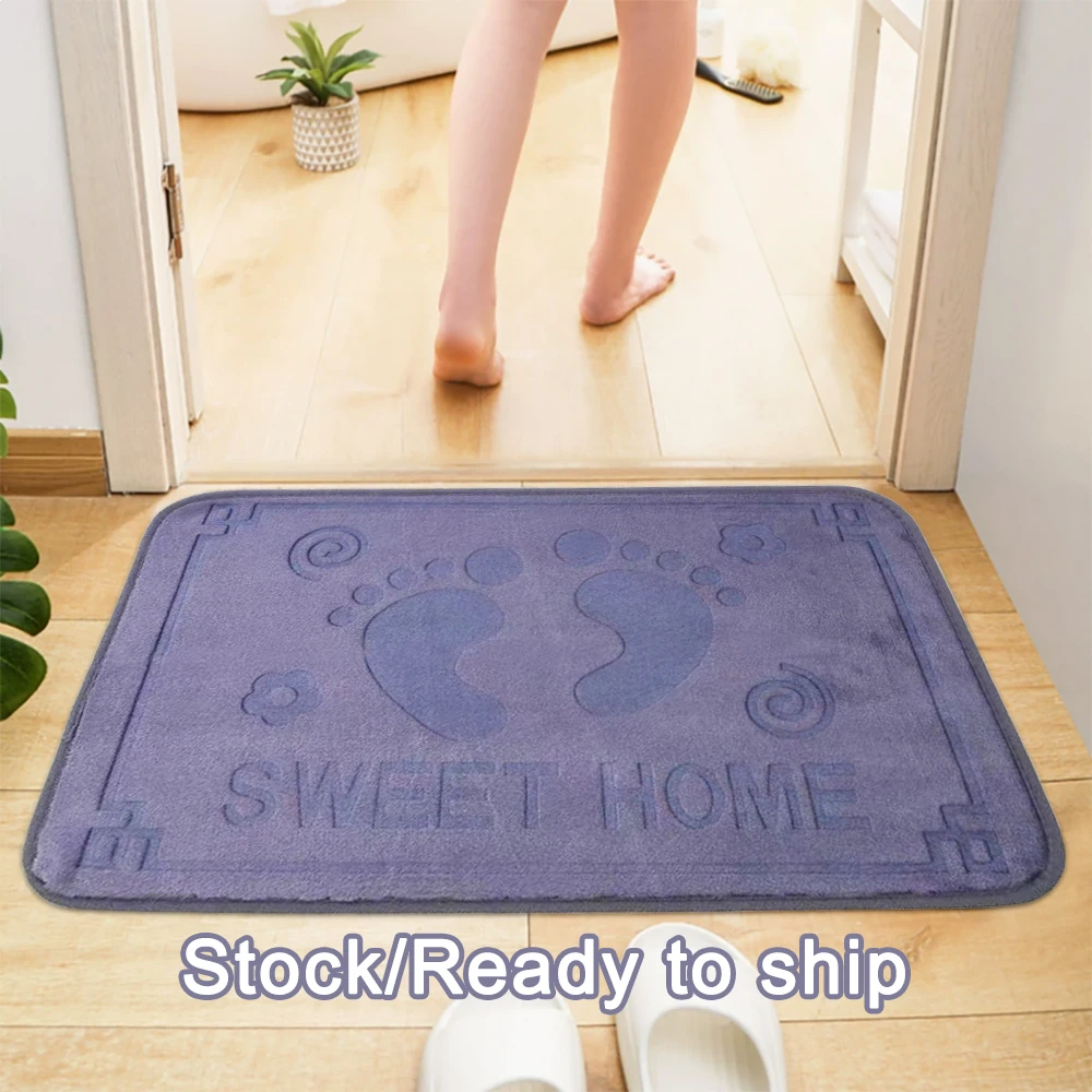 Anti-slip Entryway Carpets Thick Indoor Outdoor Floor mats coral fleece  doormats rugs antiskid easy clean water absorbent