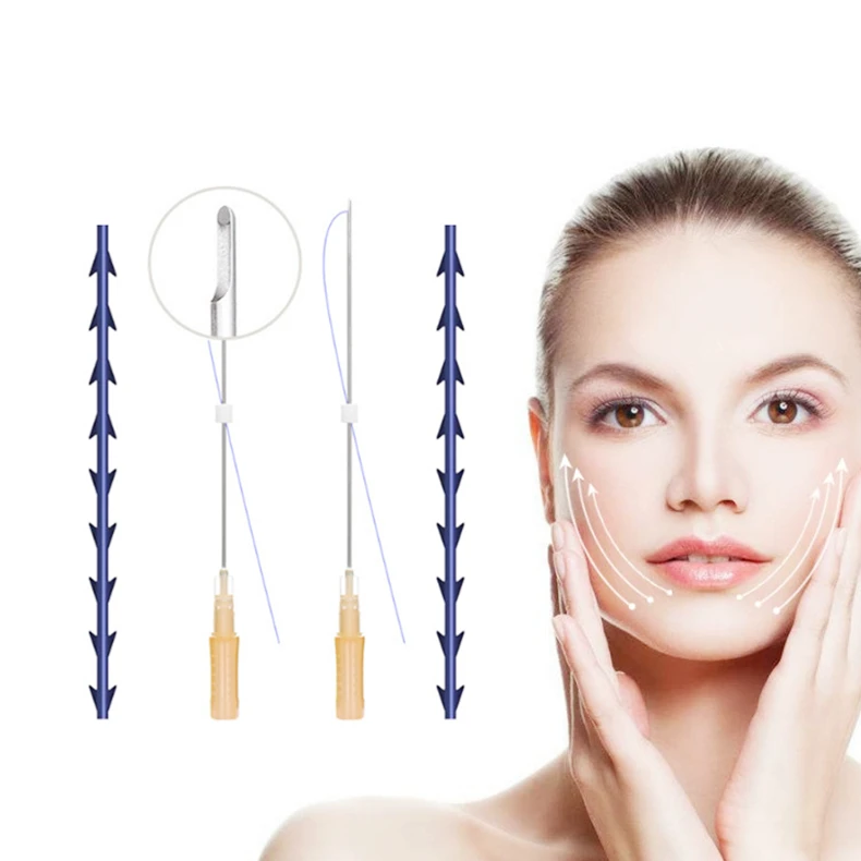 19g 38mm 60mm Cog Type 2-1 L Needle For Nose 6D 4D OEM Size Lifting Thread PDO COG Thread With 4d 6d Needle