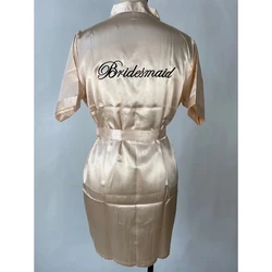 Wedding monogrammed sleep pajamas pijama long satin silk lace bridal brides and bridesmaid robes