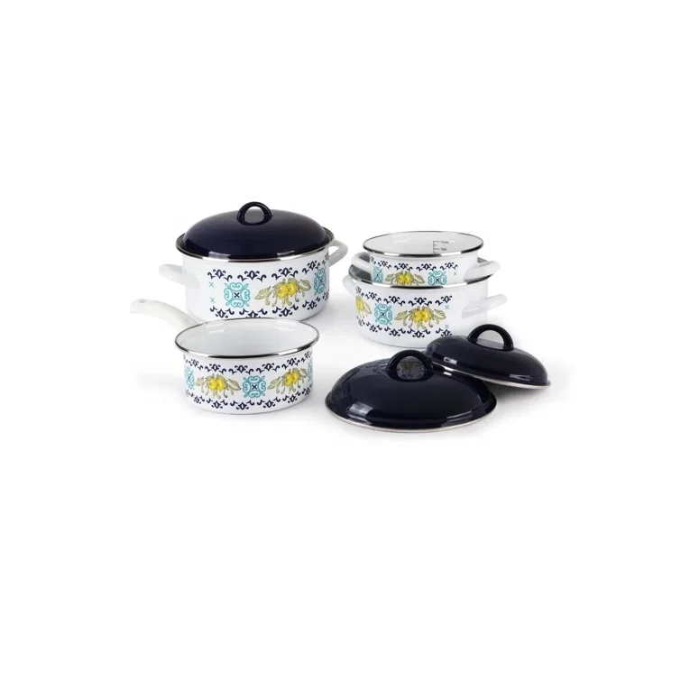 Enamel Casserole Soup Pot Russia Germany GSW Amazo ELO AVON Factory price Enamel Cookware Ollas de Peltre Emaye Emaliowanych