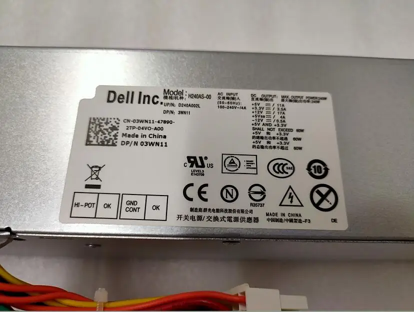 240W блок питания 2TXYM 709MT 3WN11 H240AS-00 для Optiplex 390 790 960