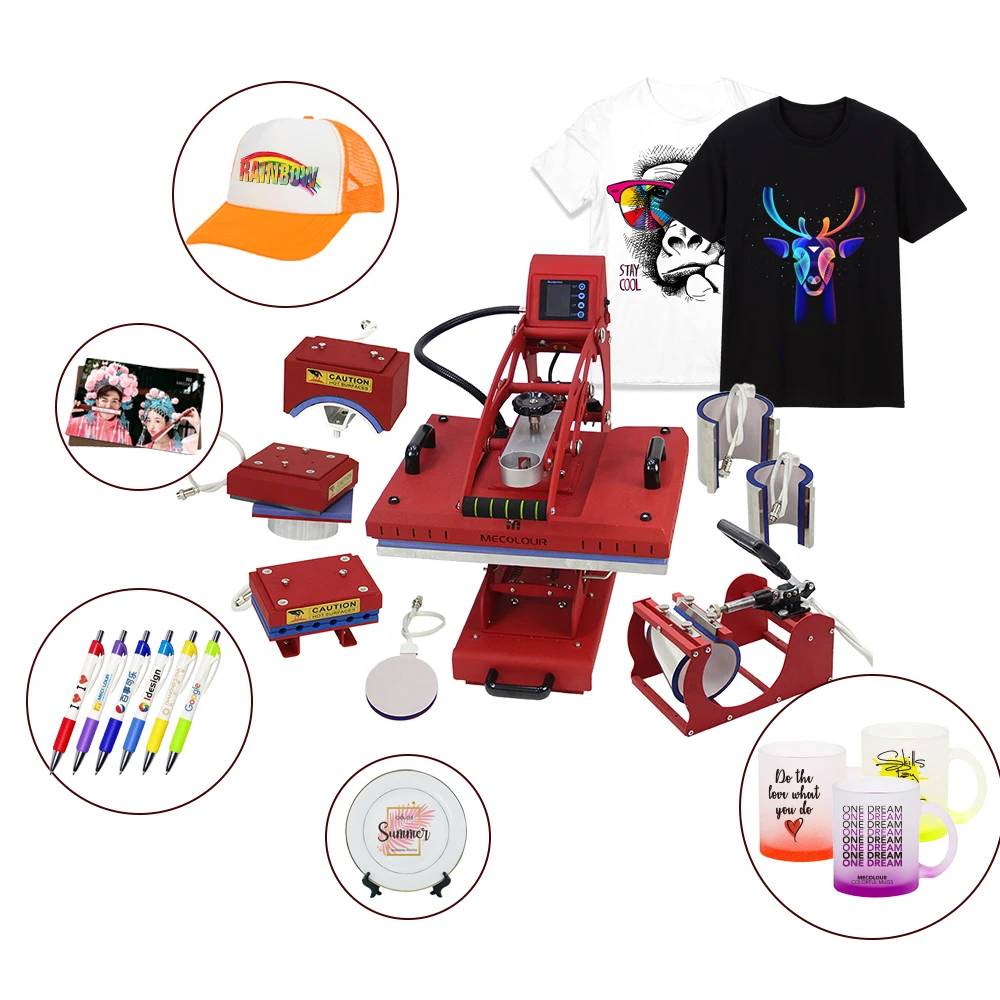 mecolour 8 IN 1 Multifunctional Heat Press Machine Heat Transfer Printing Machine For Cup Heating Machine