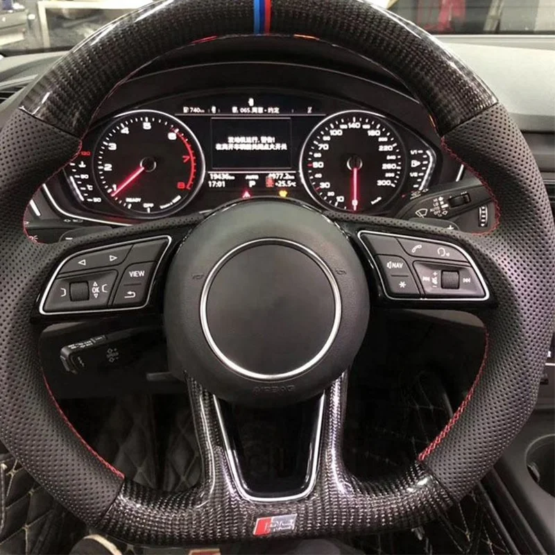 Рулевое колесо под заказ для Audi A3 A4 A5 A6 A7 A8 S3 S4 S5 S6 S7 S8 Q3 Q5 Q7 Q8 RS3 RS4 RS5 RS6 RS7 R8 углеродное волокно