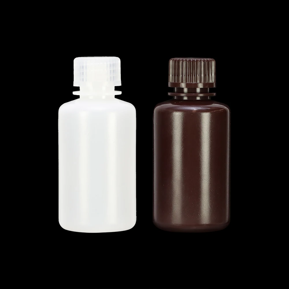 Reagent Bottle Narrow Mouth Amber 250 ml Reagent Container Paramedical Biochemistry Chemical Storage Reagent Plastic Bottle