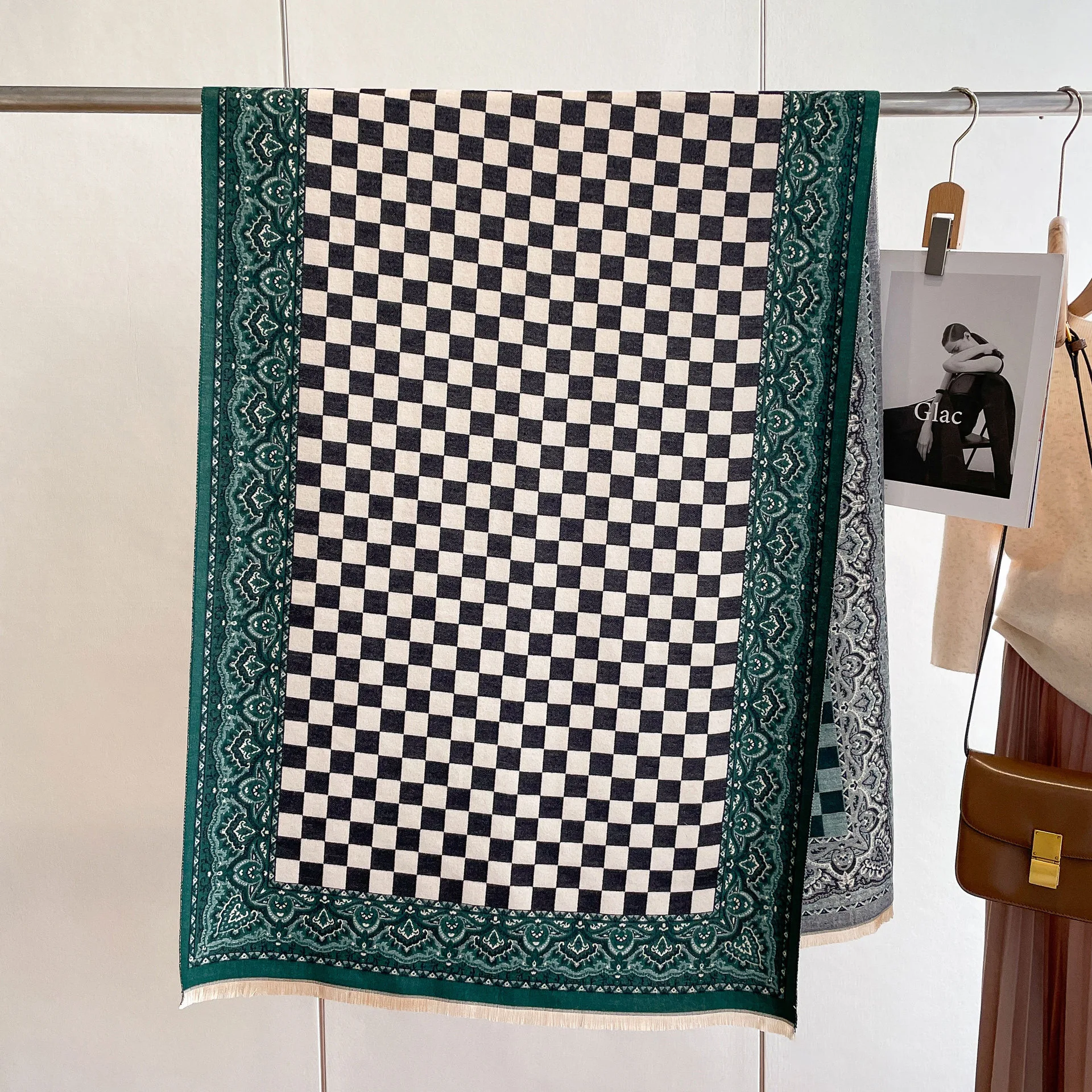 2024 Thick Neckerchief Winter Blanket Warm Scarves  Bandana Female Pashmina Shawl Wrap Bufanda Poncho Plaid Cashmere Scarf Women