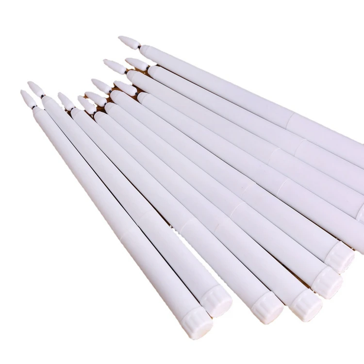 Длинная пластиковая Светодиодная свеча на батарейках, светодиодная коническая беспламенная свеча с дистанционным управлением