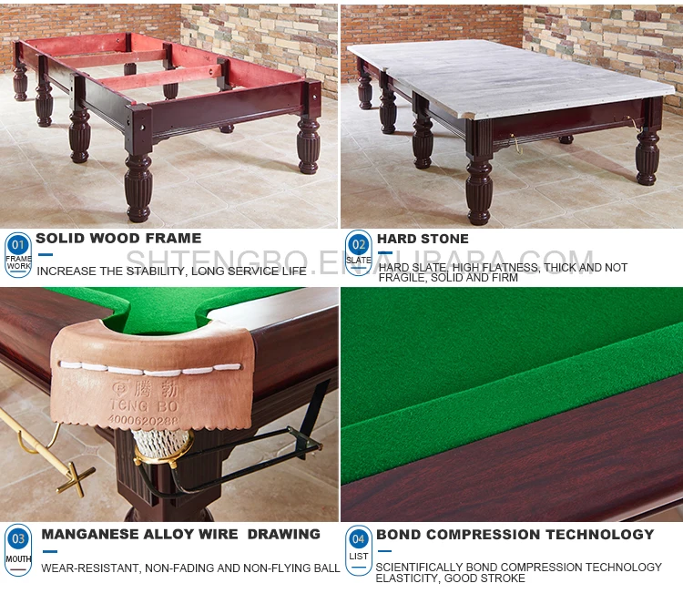 Factory directly sell professional tournament solid wood frame marble slate 12 ft snooker table for sale