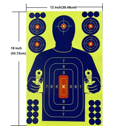 Humanoid Shot Blue Splash Yellow Human Splatter Adhesive Paper Shooting Target