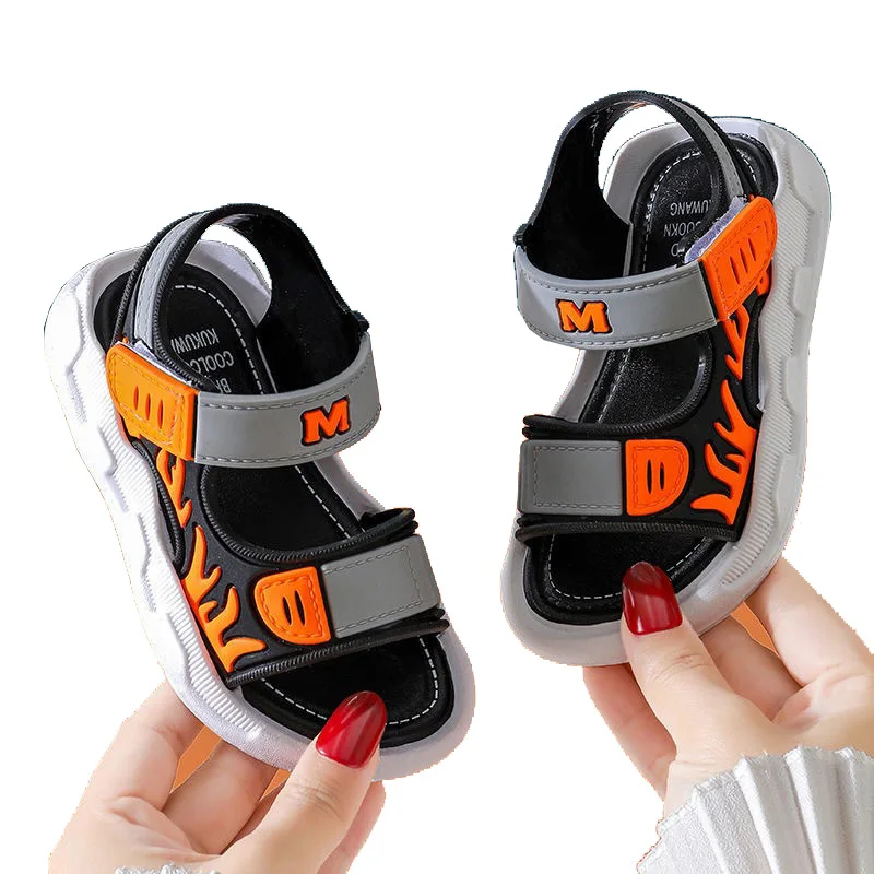 Factory price breathable waterproof beach shoes non-slip soft casual summer kids sandals durable tide boys Rubber Sole Shoes