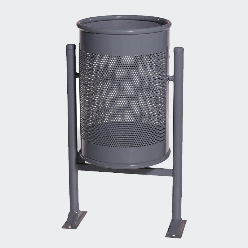custom size standing perforated stainless steel containers big garbage can round trash can for factory
