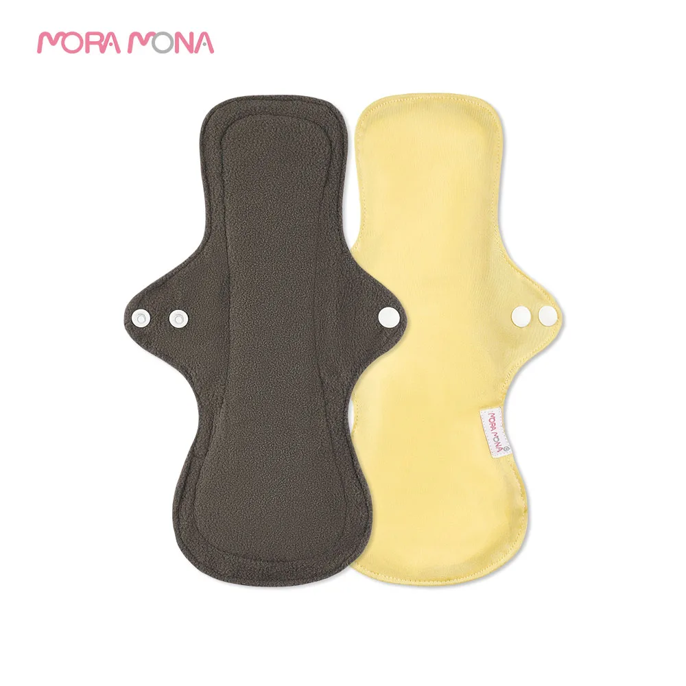 Mora Mona Bamboo Charcoal Reusable Washable Sanitary Napkins High Absorbency Menstrual Cloth Pads