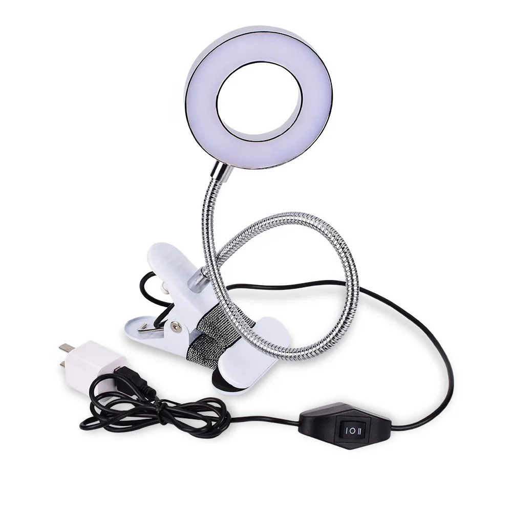 Nail Tattoo Spa Beauty Salon Eyelashes Extension Cold Warm Light Usb Electronic Magnifier Led Desk Lamp With Clip