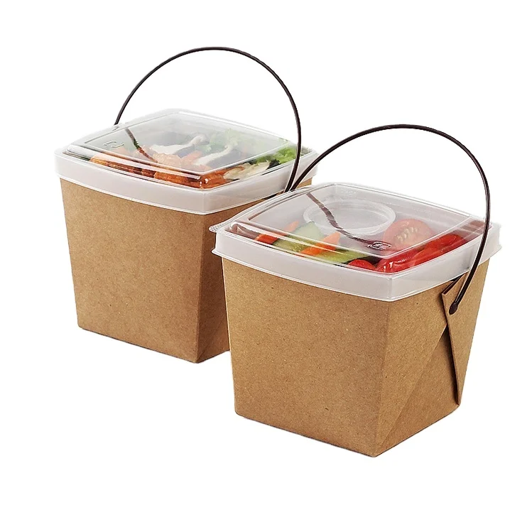 Disposable packaging paper lunch box buckle box plastic lid