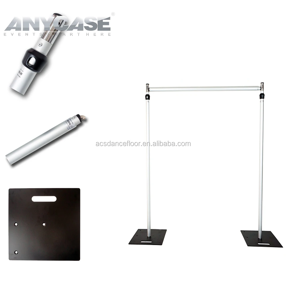 Christmas Aluminum Silver 16ft Adjustable Conference wedding White Velvet backdrop Aluminum pipe and drape set