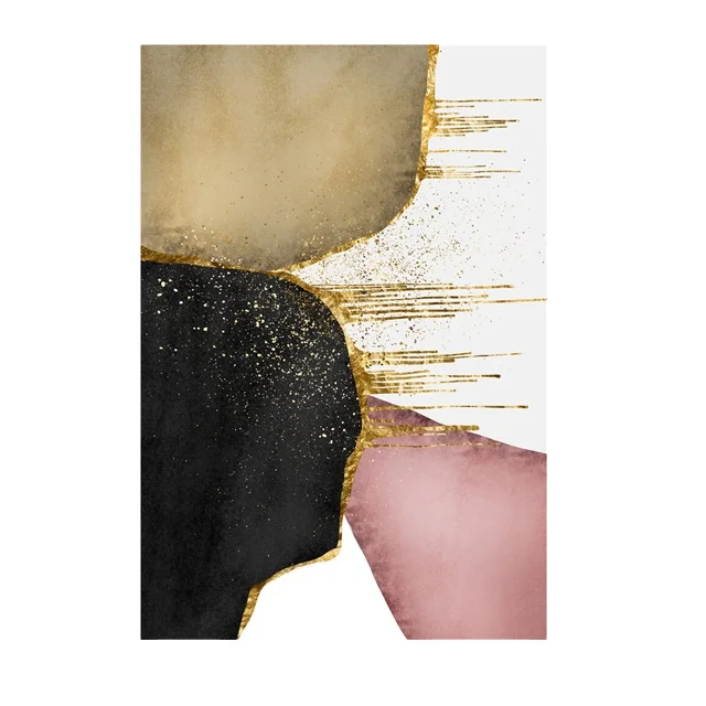 New Arrive Crystal Porcelain Wall Painting Modern Golden Art Decorative