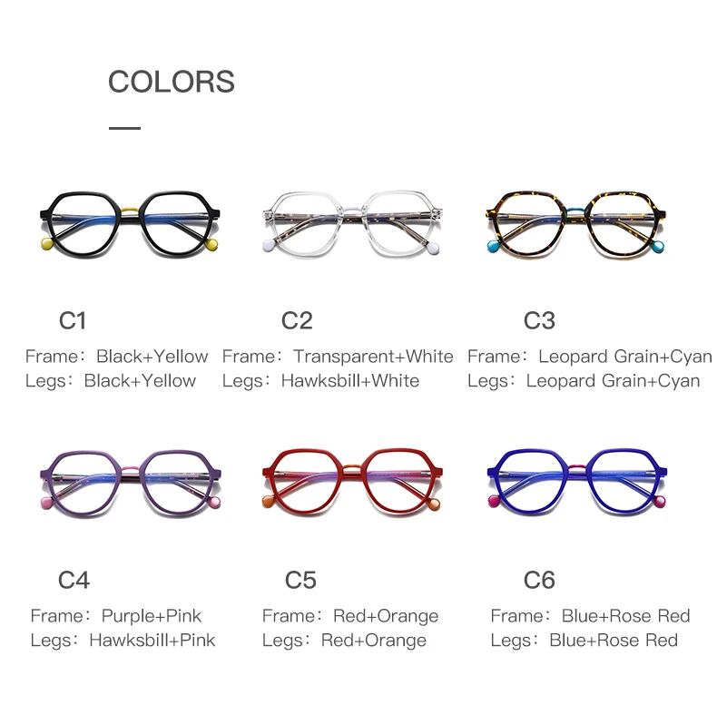 2023 Women New Fashion Vintage Round Optical Eyeglasses High Quality Anti Blue Light Eye Wear TR90 CP Spectacles Frame Unisex