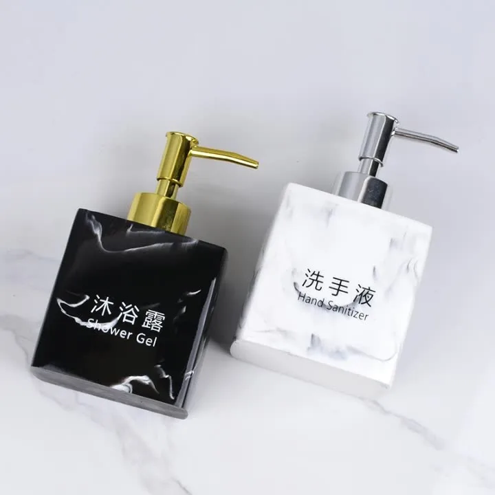 hotel black marble foam lotion bottle colored pump kitchen bathroom resin cosmetic hand foaming liquid soap dispenser  bottle