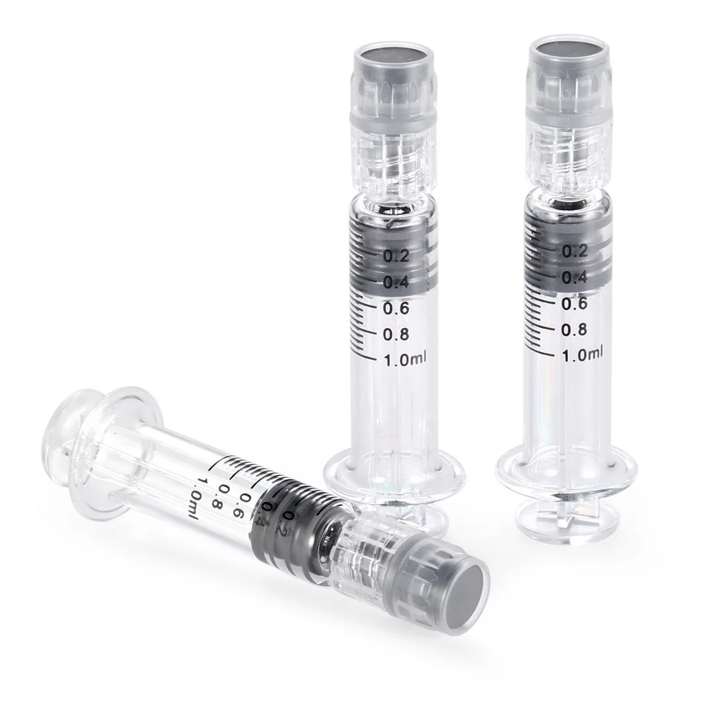 
custom logo print 1ml luer lock glass syringe 