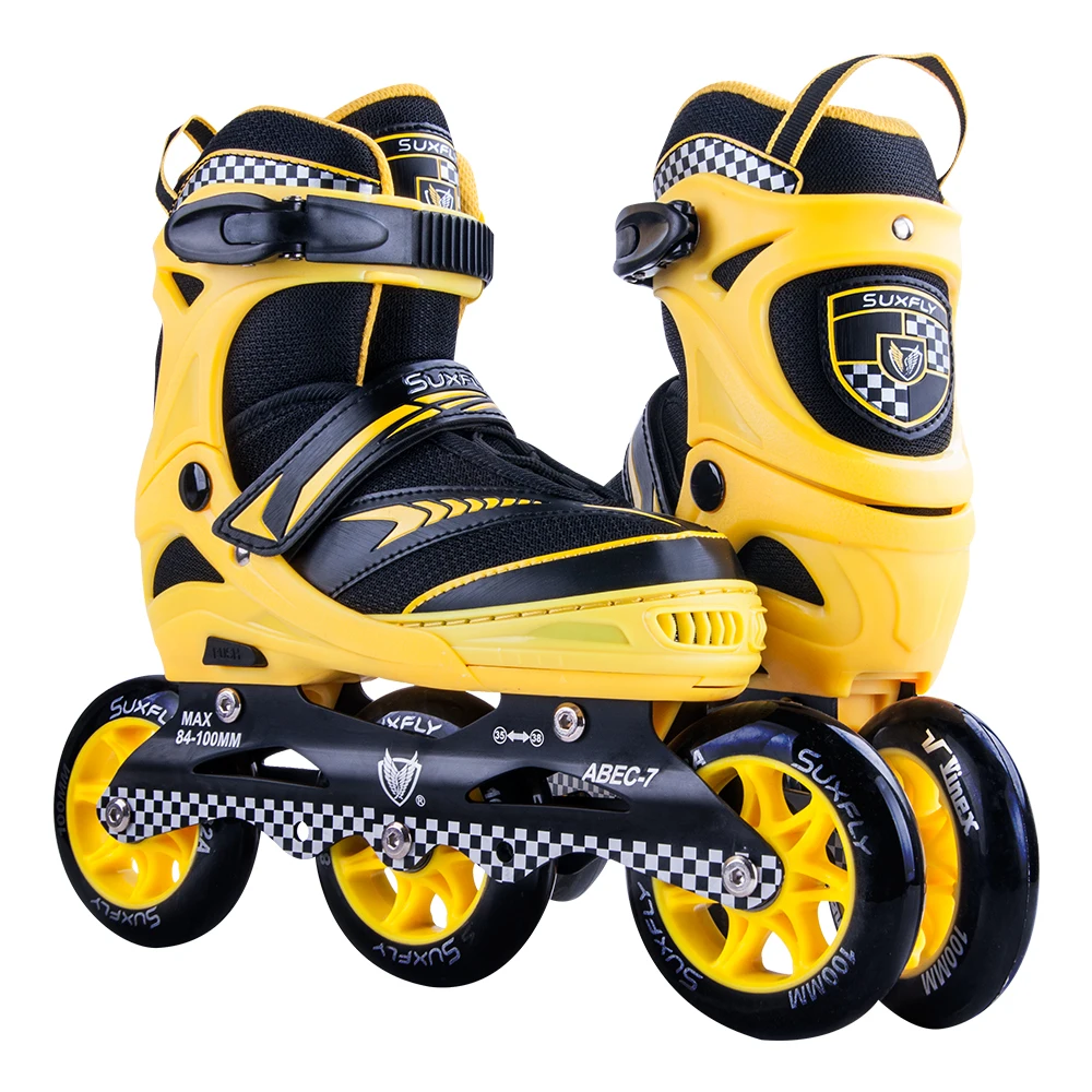 Rubber wheels 84mm 100mm with light up Adjustable size inline skates for kids and adults