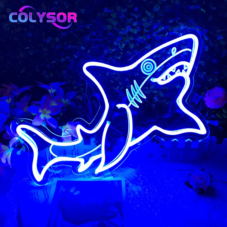 Ocean Shark Jelly Fish Dolphin Custom Indoor Decoration Lamp Acrylic Board LED Neon Sign Light