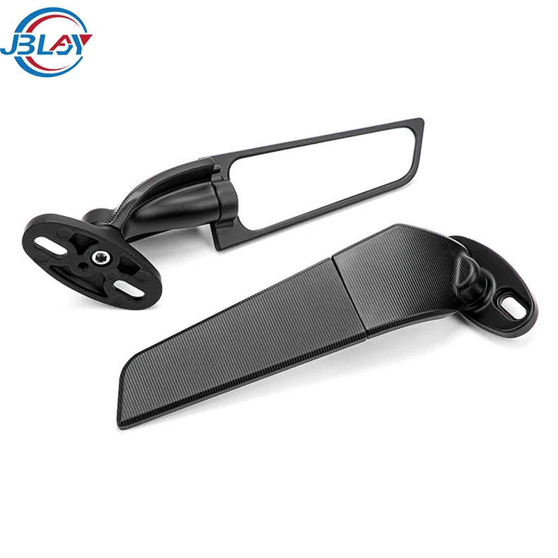 Universal For Kawasaki Yamaha Honda Suzuki Aluminium Alloy Motorcycle Fixed Wind Wing Adjustable Rotating Side Rear View Mirror