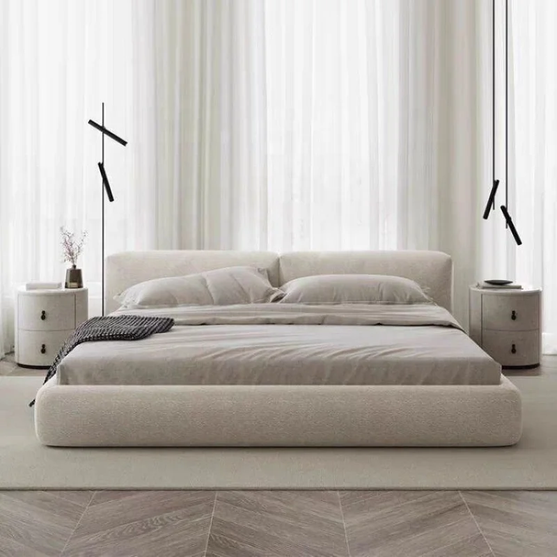 YOUTAI Hot luxury bedroom furniture beds technology cloth  wabi-Sabi bedroom floor bed tatami modern king size bed