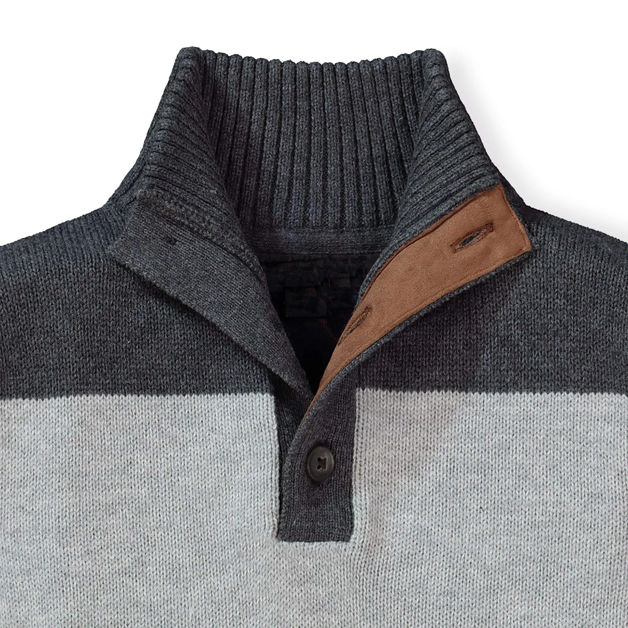 
100% Organic Cotton Half Mock Neck Boy Knitting Sweaters with Button 