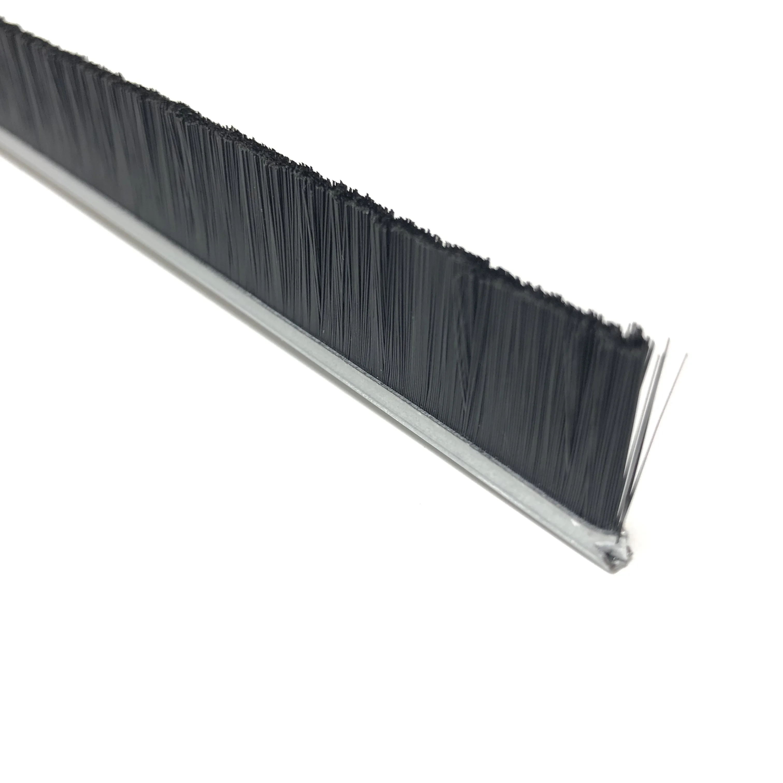 TDFbrush Door Brush Bottom Sweep h-Shape Aluminum Alloy Holder w 0.8-inch Black PP Soft Brush