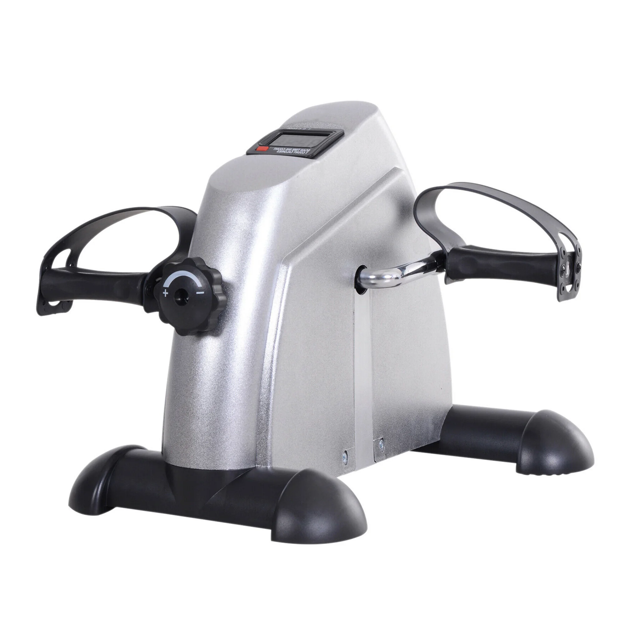 Home Use Silver Fitness Equipment Mini Exercise Bike with LCD Display Ribbon Control Sports Machine