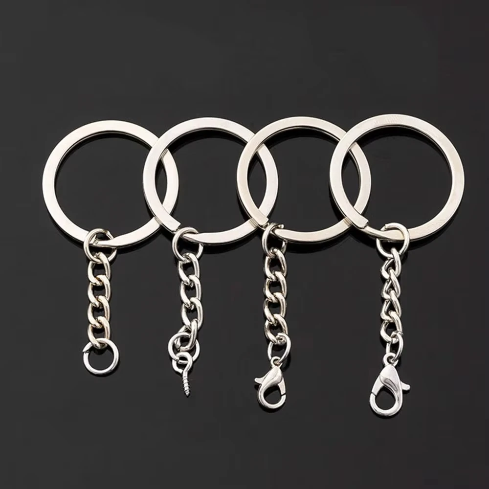2025 Premium Quality Crafting Metal Keychain DIY Kit 30mm Nickel-Plated Metal Keychain DIY Accessories for Custom Keyrings