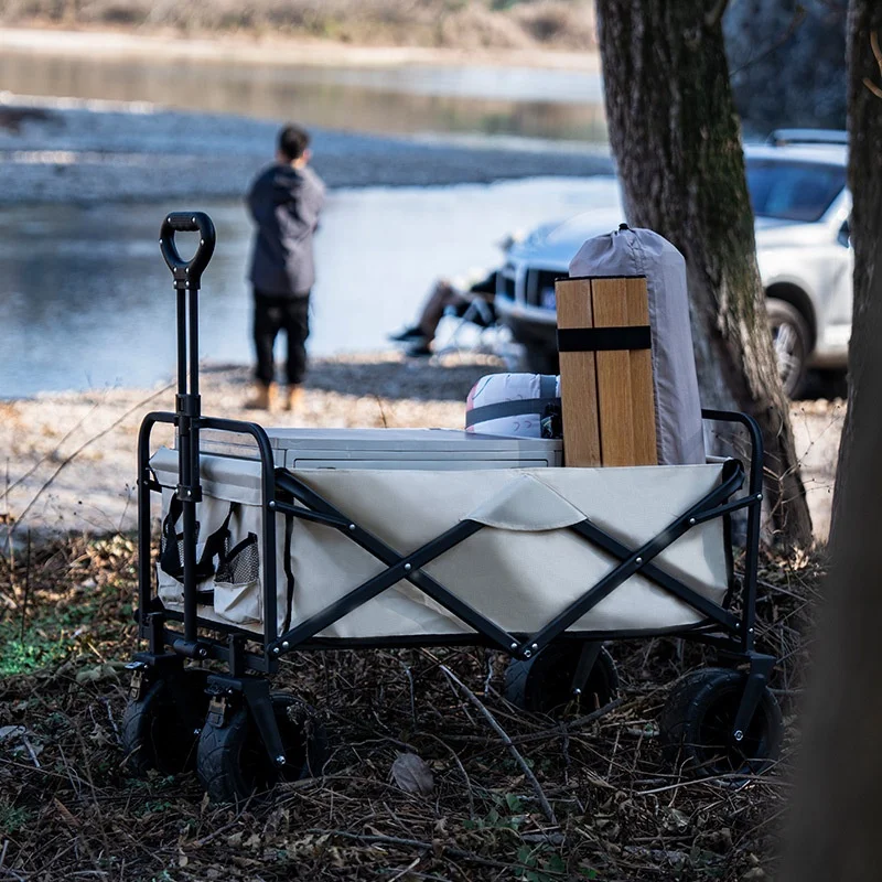 Camping cart trolley foldable outdoor camping trailer collapsible trolley car portable folding picnic camping accessories