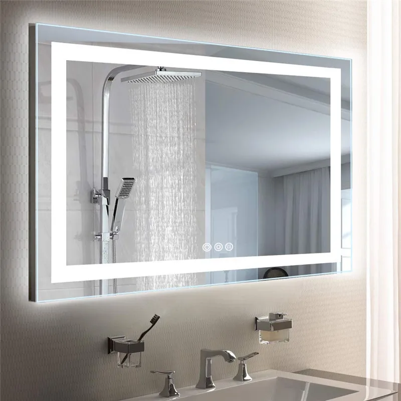 Современное зеркало для умывальника со светодиодной подсветкой, украшение для отеля, настенное светодиодное зеркало для ванной комнаты, светодиодная световая полоса с подсветкой CN;GUA