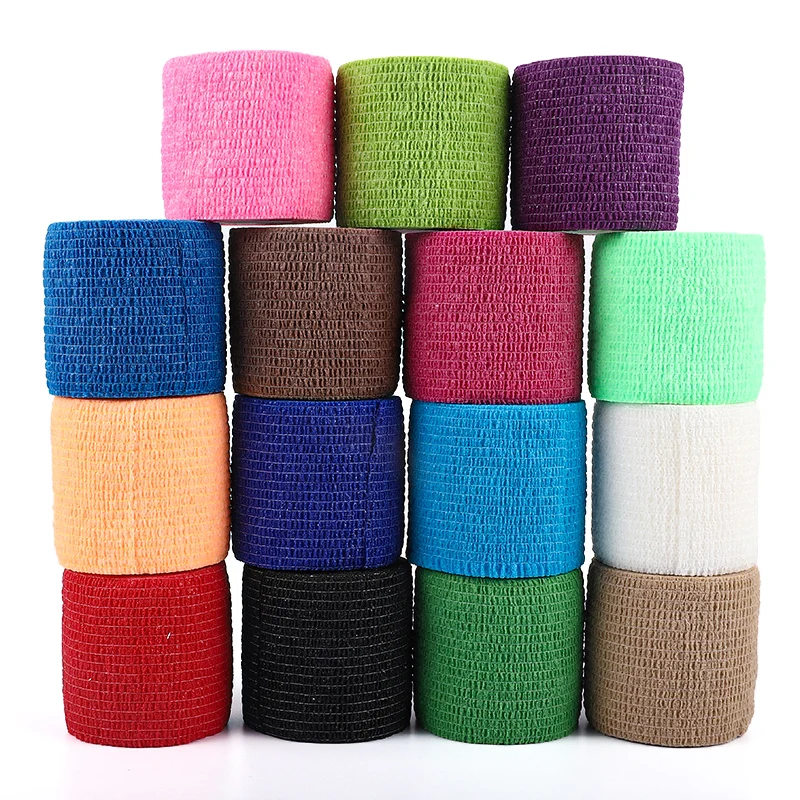 Wholesale Price 5cm Solid Color Adhesive Medical Gauze Bandage Wrap