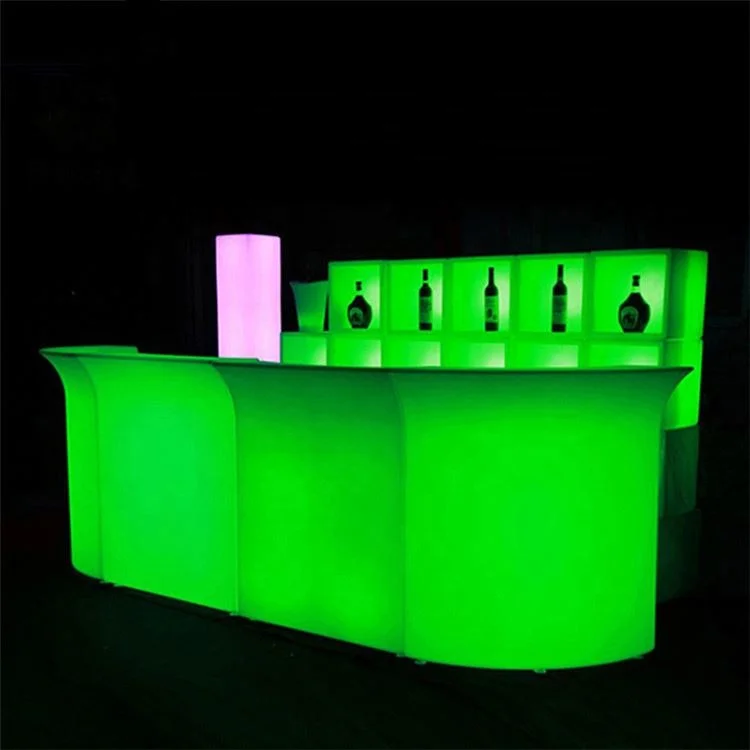 Factory Direct Sale Party Rentals Outdoor Waterproof Cocktail Night Club Remote Control Oval Multi-color LED Lights Bar Counter