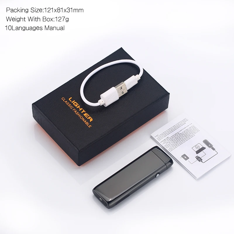 Rechargeable Windproof Flameless Butane Free Electric Dual Arc Plasma USB Electric Lighter