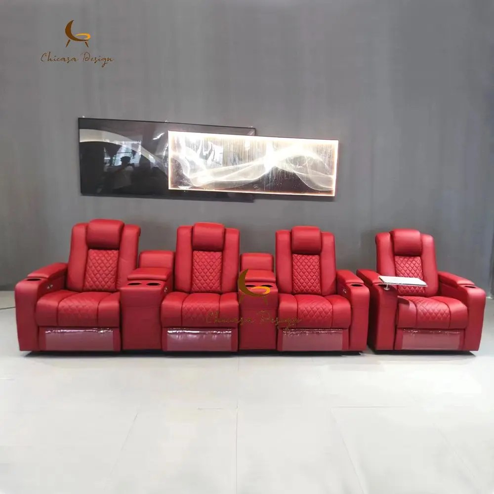Leather Electric Massage Chair red Leather Electric Massage Cinema Chair