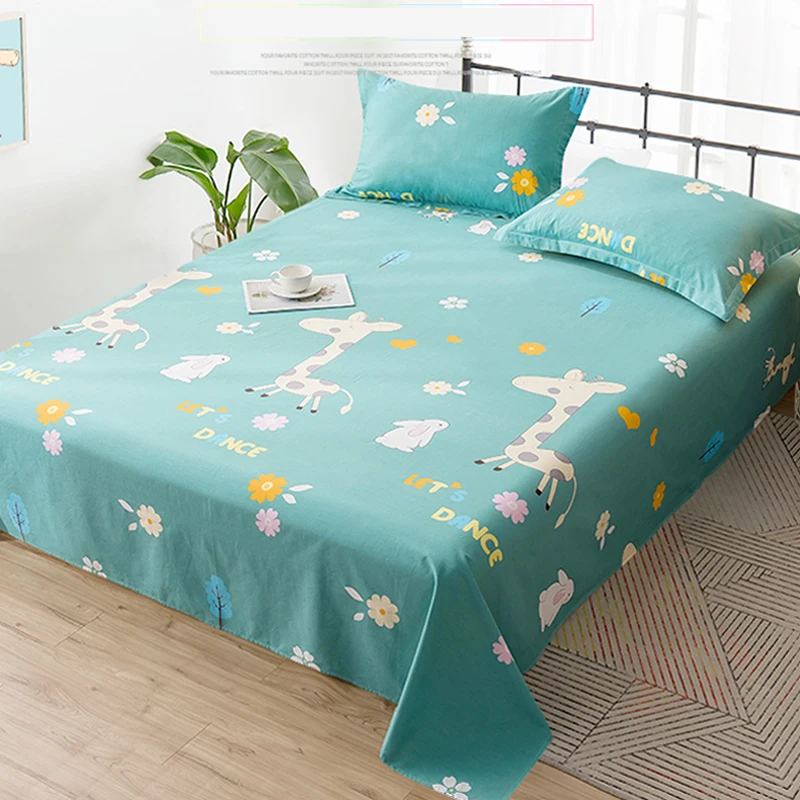 
Hot selling high quality printed luxury 100% cotton material baby bed sheet 
