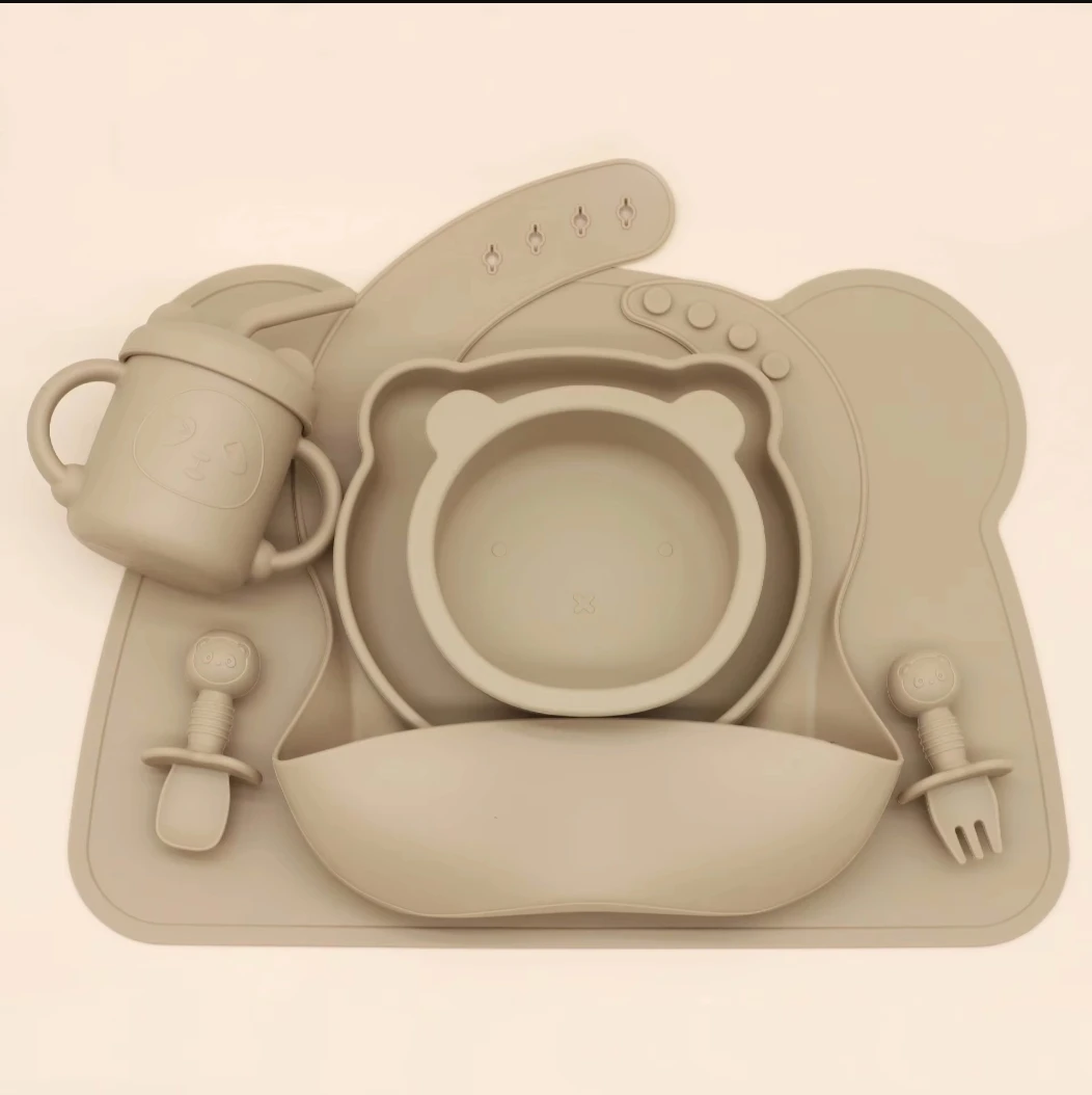 Bulk Buy Ergonomic Baby Silicone Dinnerware Set Wholesale Fast Delivery Custom Colors for Worldwide Green Stores