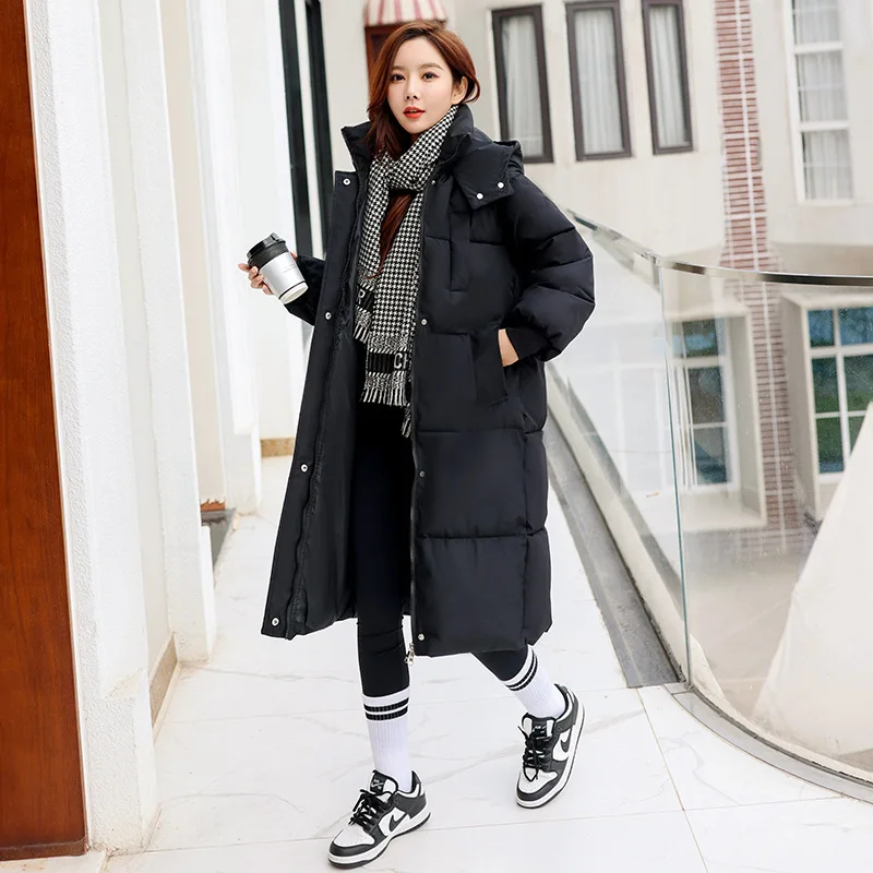 Winter High Quality Women Down Coats Long Plus Size Breathable Plush Warm Windproof Skin Friendly Casual Coat