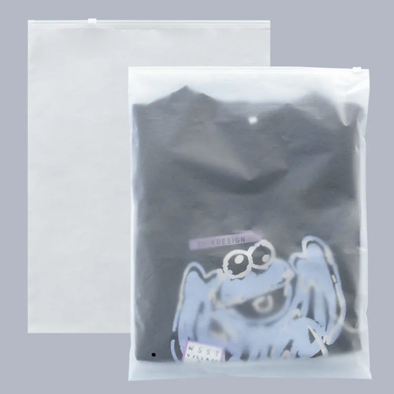 Custom Biodegradable Pe Plastic Bag For Swimwear Clothes,Logo Ziplock Bag For Package,Frosted Zipper Bag For T Shirt Packaging