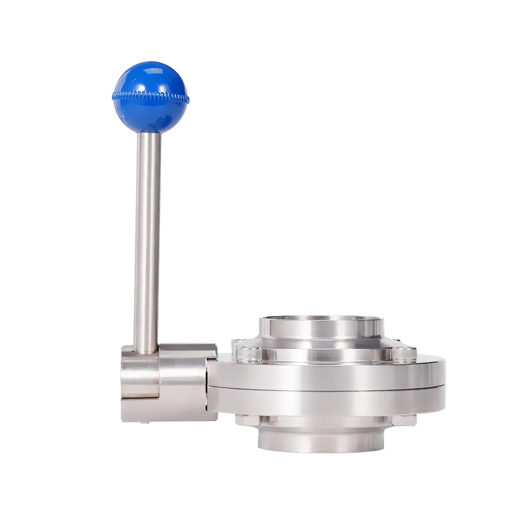 Food Grade Butterfly Valve Stainless Steel Pull Rod Welded Butterfly Valve