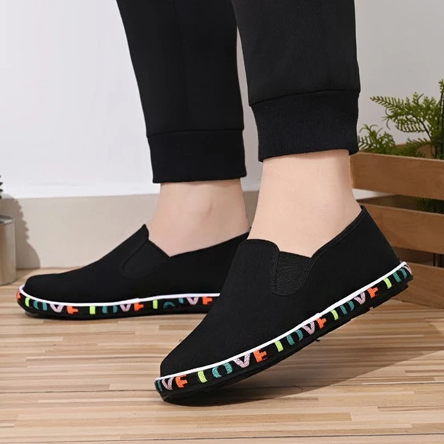 custom China supplier 2024  Black Old Beijing Cloth Shoes Casual work Canvas shoes