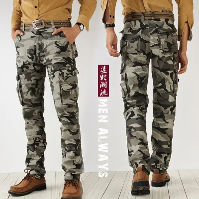 2020 New Style Cotton Camouflage Mens Cargo Pants Outdoor Casual Trousers for Men