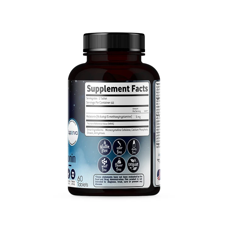 
60 Tablets per bottle Melatonin sleep tablets for Improve Memory or Sleep 
