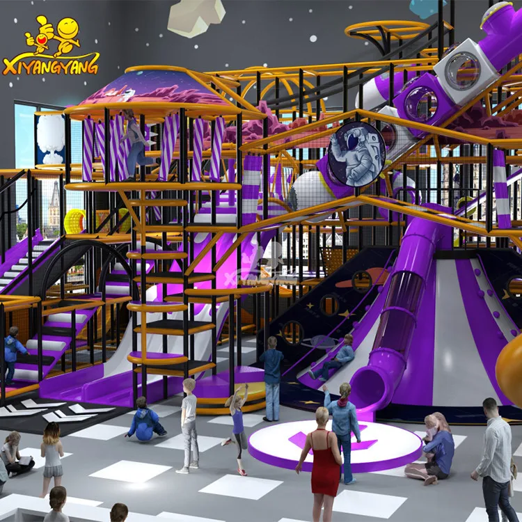 Xiyangyang fun big slide Volcano climbing and screen interaction commercial equipment indoor playground for kids