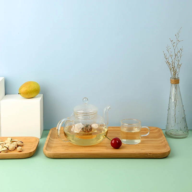 Best Sellers Rectangular Bamboo Kitchen Breakfast Dinner Food Coffee Serving Tray  3 SET